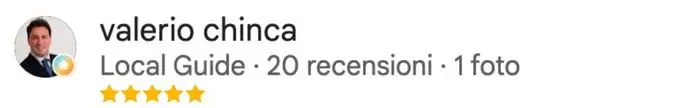 recensione su google di valerio chinca