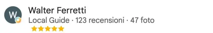 recensione su google di walter ferretti
