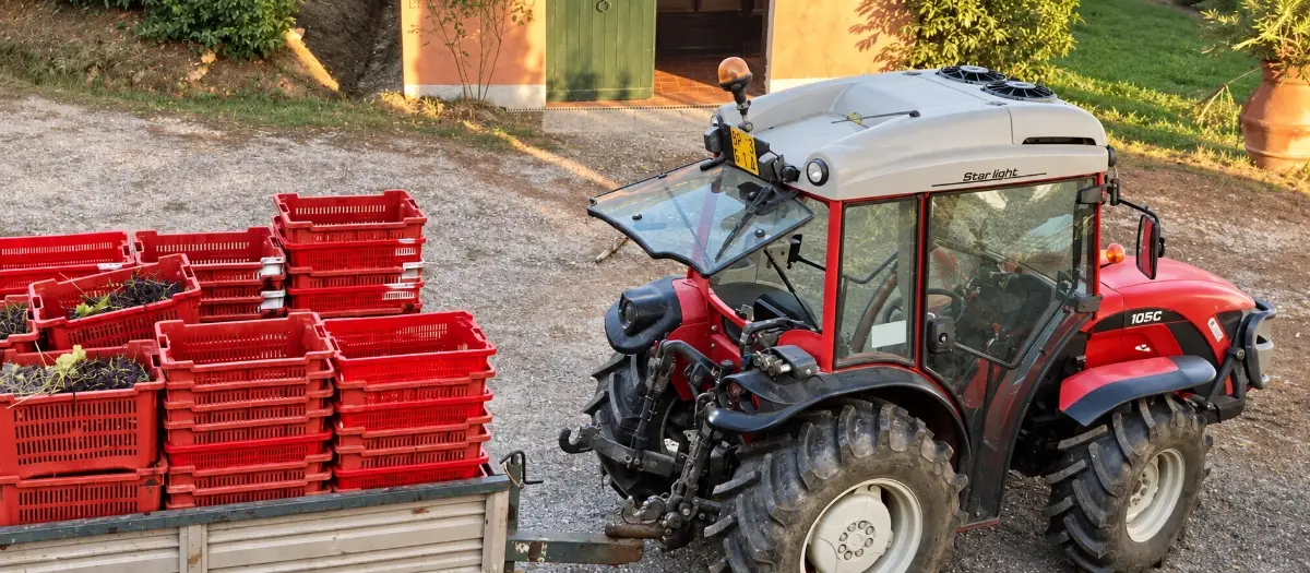 trattore con casse